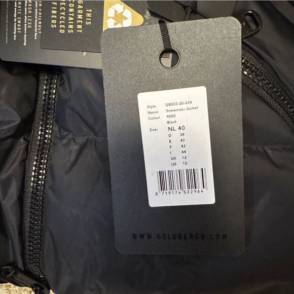 Goldbergh Snowmass Ski Jacket Coat Black NWT US 10 Waterproof Down - Picture 7 of 7